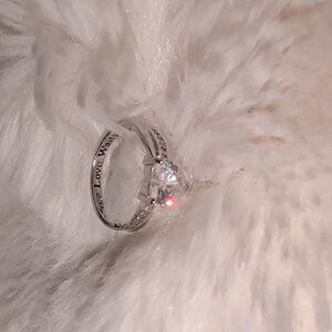 DAOCHONG S925 Sterling Silver True Love Waits Infinity Criss Cross Heart Ring